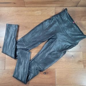 SPANX Womens Black Faux Leather Moto Leggings SIZE Small *MINT*